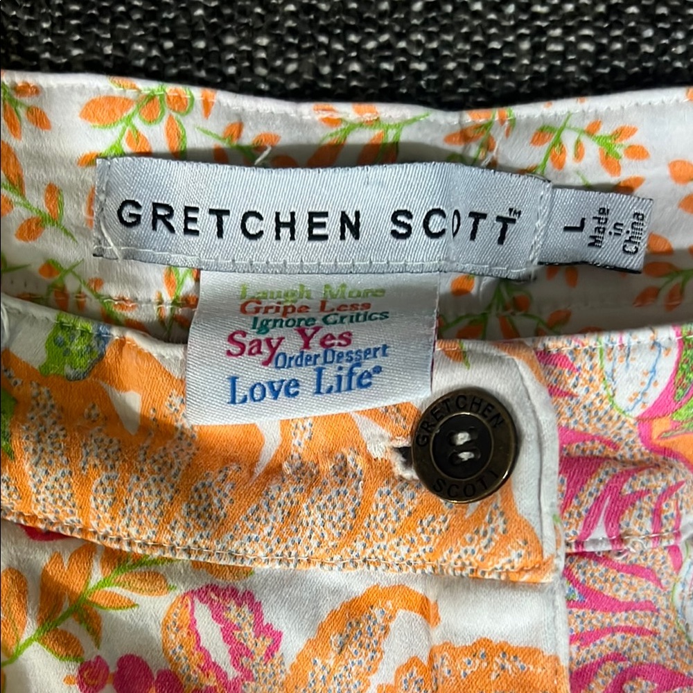 Gretchen Scott Floral Print Stretch Pants - Pink, Orange, Green - Picture 2 of 5